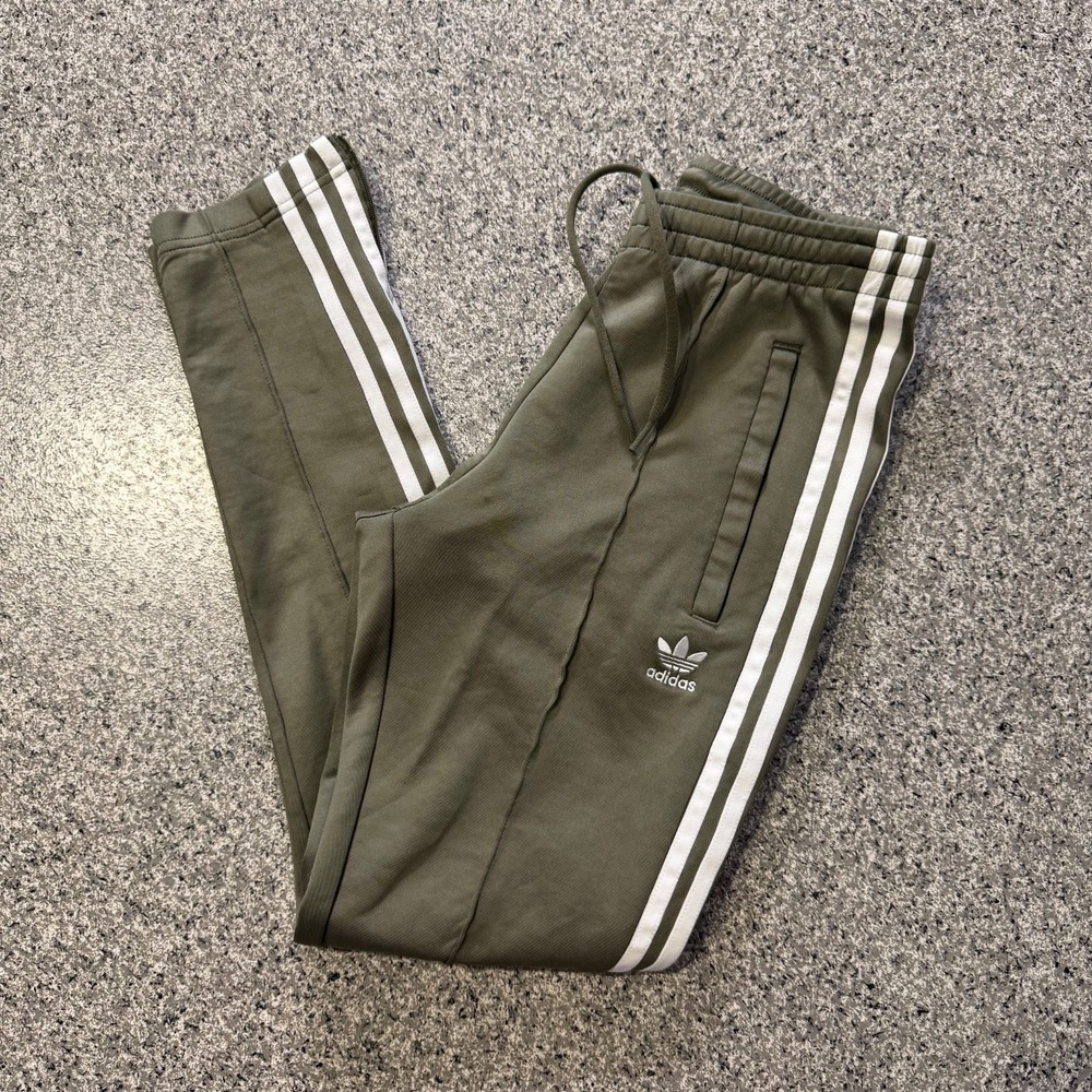 Adidas Originals STT Track Pants Womens XS Tapered Leg Olive Green